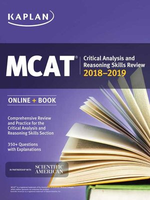 cover image of MCAT Critical Analysis and Reasoning Skills Review 2018-2019